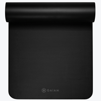 Gaiam Essentials Yoga Mat 10mm Black w/Grey Carrier Strap