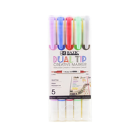 Bazic Dual Tip Creative Markers 5 Colors