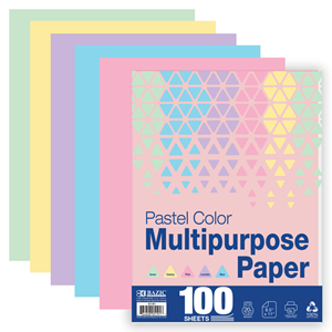 Bazic Pastel Color Multipurpose Paper 100 Ct.