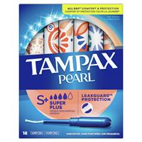Tampax Pearl Tampons Super Plus Absorbency 18ct