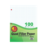 Bazic Quad-Ruled 4-1 Filler Paper 100 Ct.