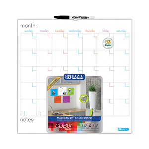 Bazic Cubix Magnetic Dry Erase Board 14" x 14"