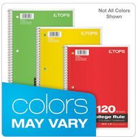 Oxford® 3-Subject Notebook, 8-1/2" x 11", College Rule, 120 Sheets, 2 Dividers Oxford 3-Subject Notebooks come in bright colors