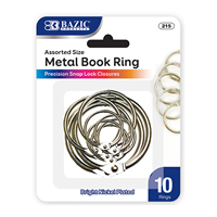 Bazic Metal Book Rings Assorted Sizes 10PK