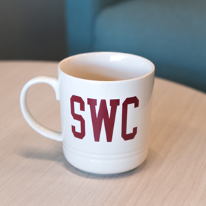 Natural Mug Maroon SWC imprint