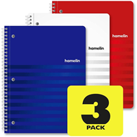 Hamelin 1 Subject College Ruled Notebooks 8" x 10 1/2" 70 Sheets 3PK
