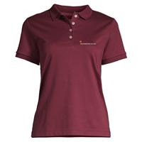 Womens Pima Cotton Polo Shirt Burgundy