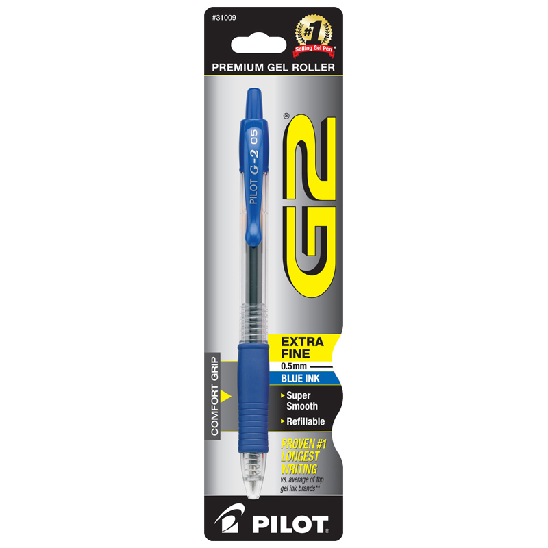 Pilot G2 Extra Fine 0.5mm Blue Ink Pen 1PK