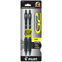 Pilot G2 Fine 0.7mm Black Ink Pens 2PK