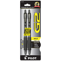 Pilot G2 Bold 1.0mm Black Ink Pens 2PK