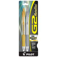 Pilot G2 Metallics Fine Gold & Silver Pens 2PK