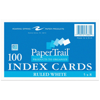 Roaring Spring Ruled White Index Cards 5" x 8"
