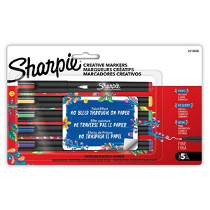 Sharpie Fine Tip Creative Markers Assorted Colors 5PK